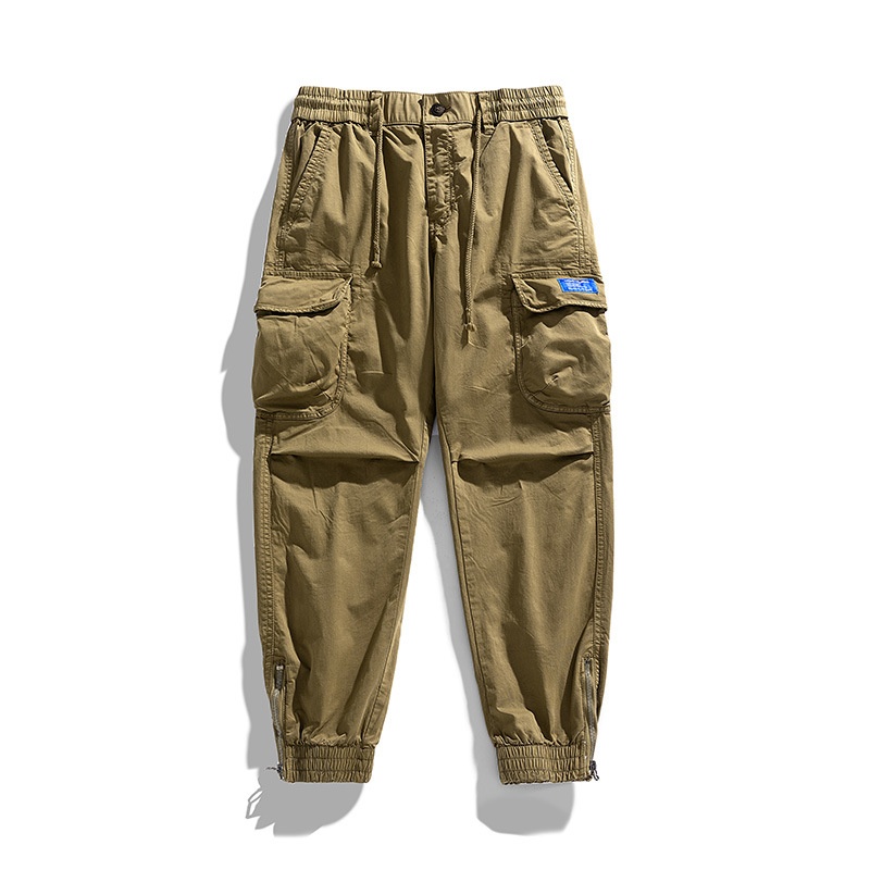 Multi-Pocket Zipper Detail Stretch Fit Men's Cargo Pants for Casual Wear
