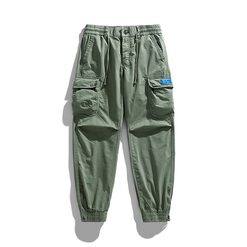 Multi-Pocket Zipper Detail Stretch Fit Men's Cargo Pants for Casual Wear