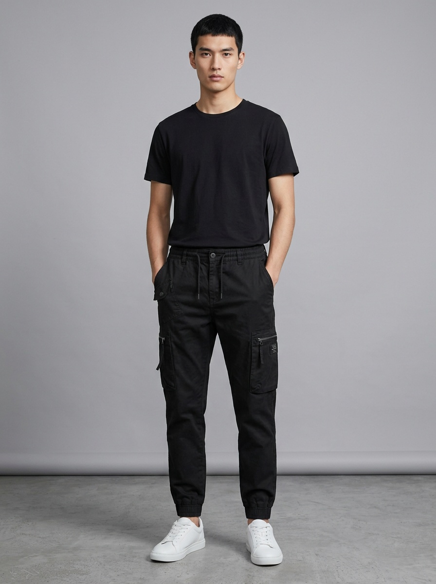 Lightweight Stretch Fit Multi-Pocket Men's Cargo Pants for Outdoor Casual Wear