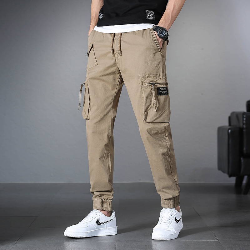 Lightweight Stretch Fit Multi-Pocket Men's Cargo Pants for Outdoor Casual Wear
