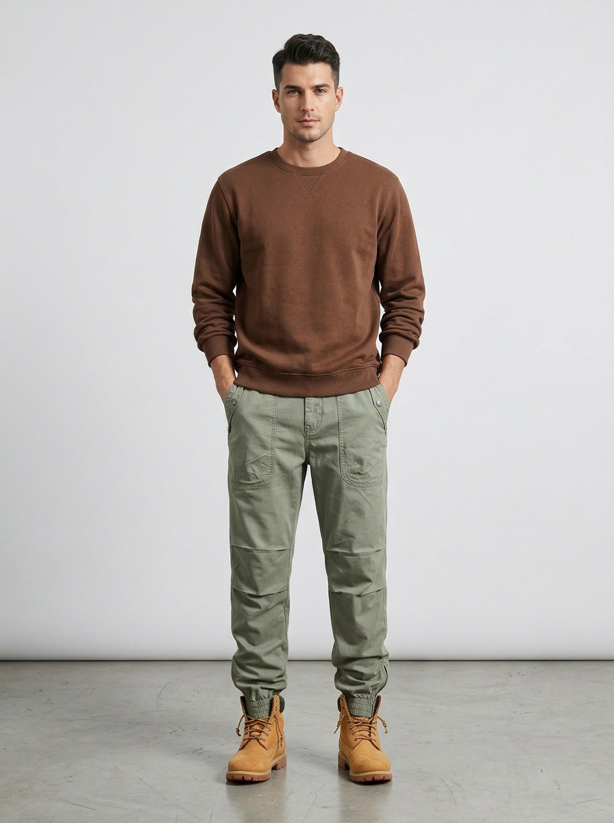 Pleated Multi-Pocket Stretch Fit Men's Cargo Pants for Casual Wear