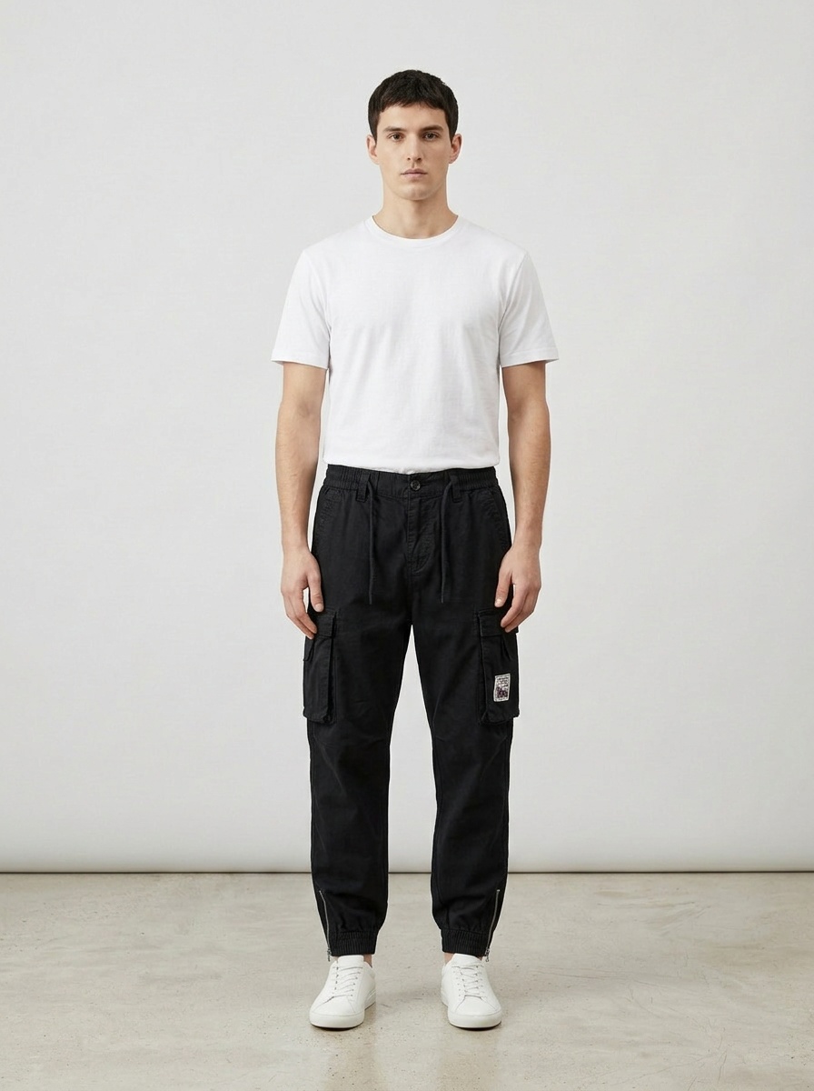 Cargohose für Herren mit Reißverschluss und Stretch-Passform für die Freizeit