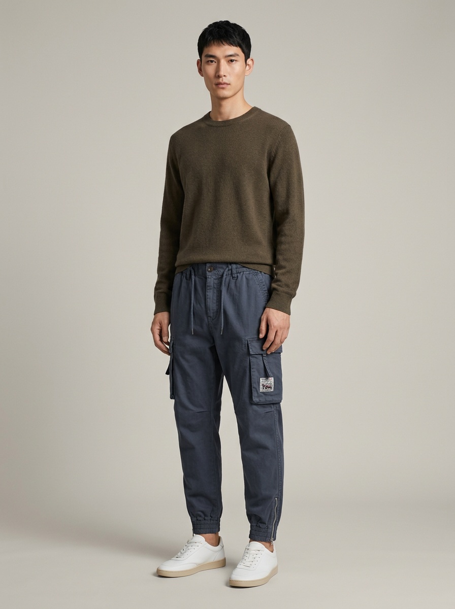 Cargohose für Herren mit Reißverschluss und Stretch-Passform für die Freizeit