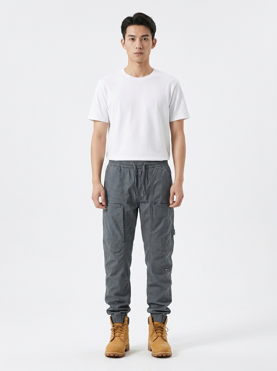 Tapered Stretch Fit Men's Cargo Pants for Lightweight Casual Wear