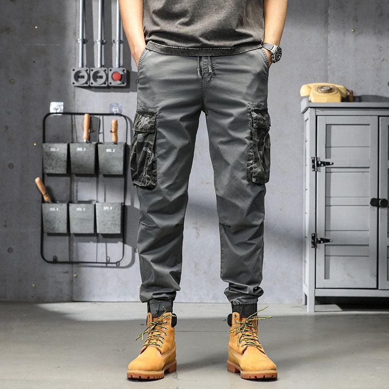 Camouflage Tapered Fit Men's Cargo Pants for Casual Athletic Wear