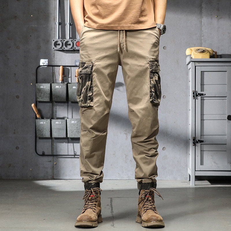Camouflage Tapered Fit Men's Cargo Pants for Casual Athletic Wear