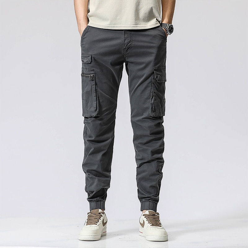 Classic Minimalist Stretch Men's Cargo Pants for Casual Outdoor Wear