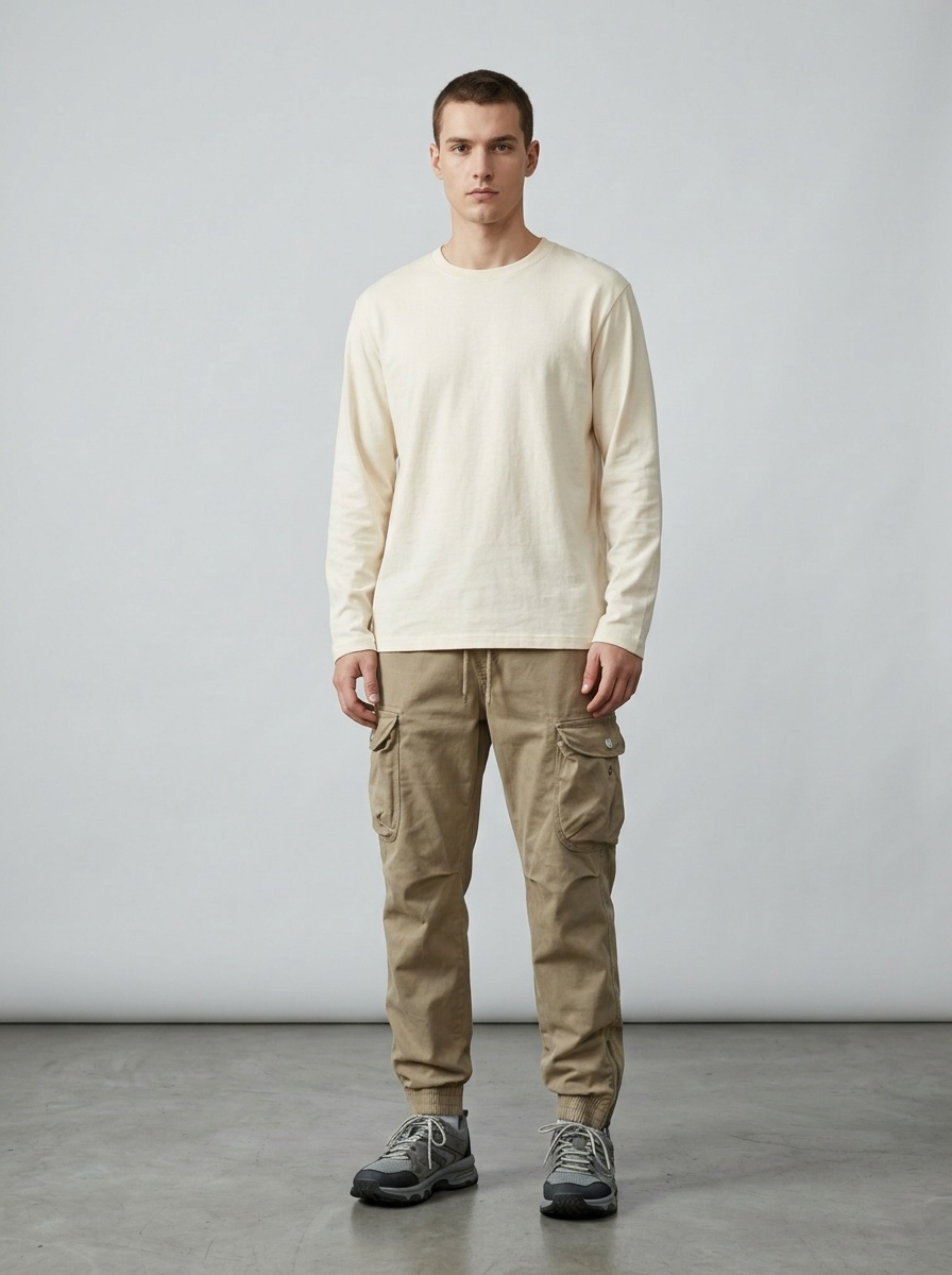 Functional Multi-Pocket Men's Cargo Pants for Outdoor Hiking and Casual Wear