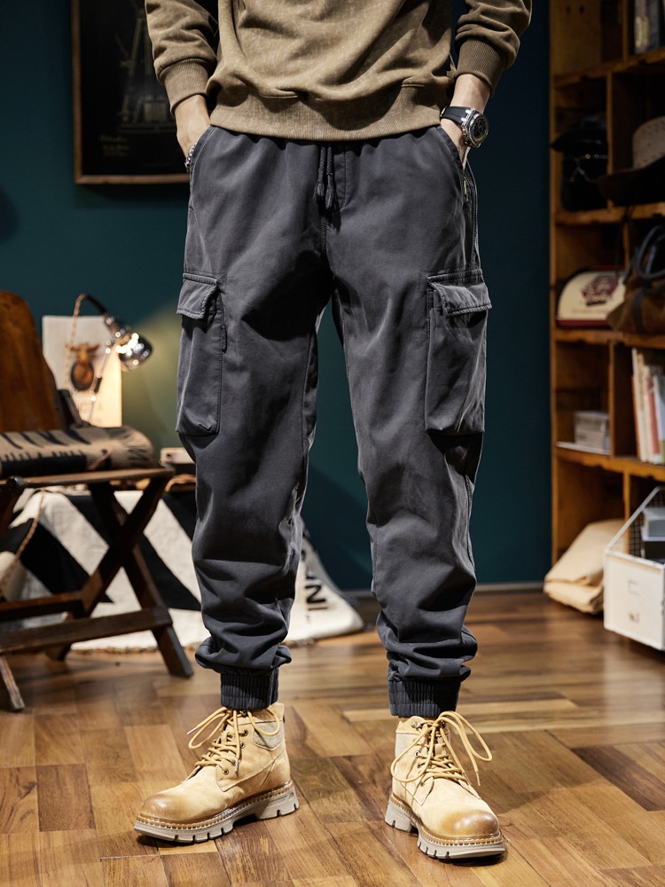 Loose Fit Thermal Cuffed Men's Cargo Pants for Outdoor Casual Winter Wear