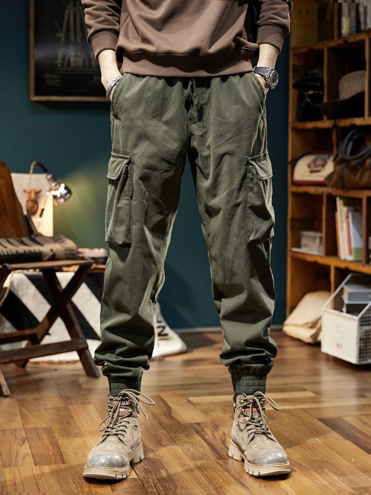 Loose Fit Thermal Cuffed Men's Cargo Pants for Outdoor Casual Winter Wear