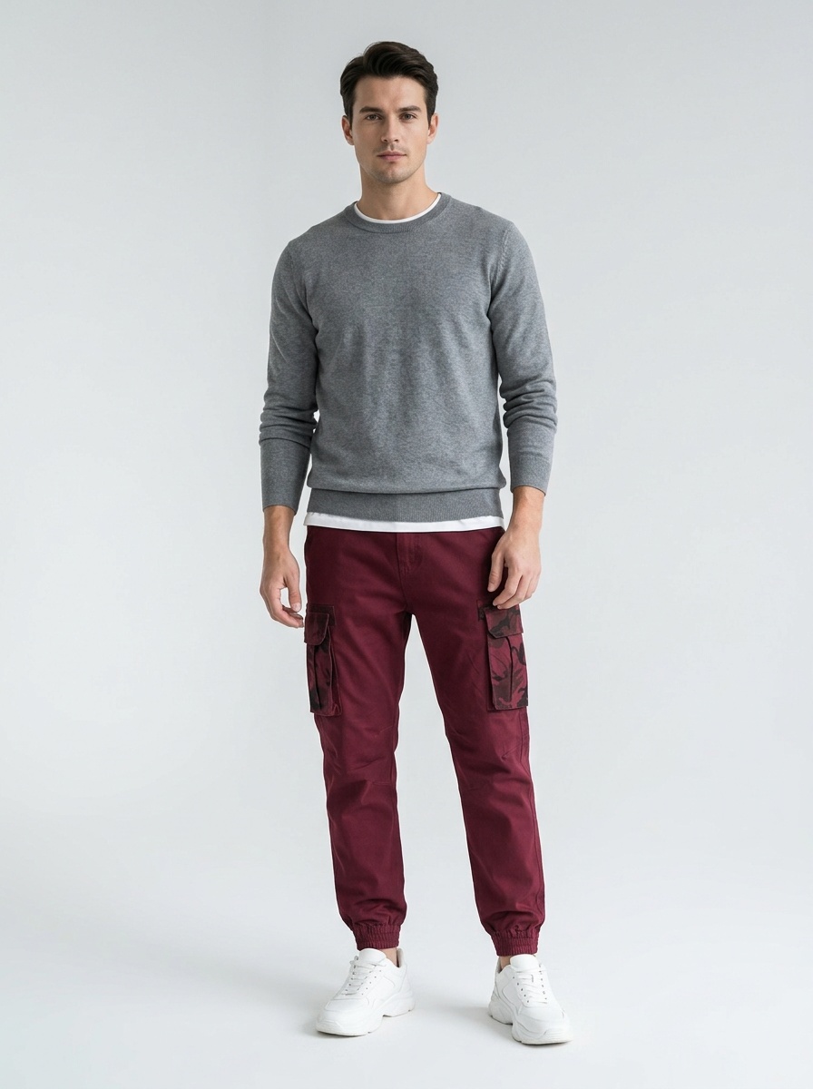 Slim Fit Camouflage Multi-Pocket Men's Cargo Pants for Casual Streetwear