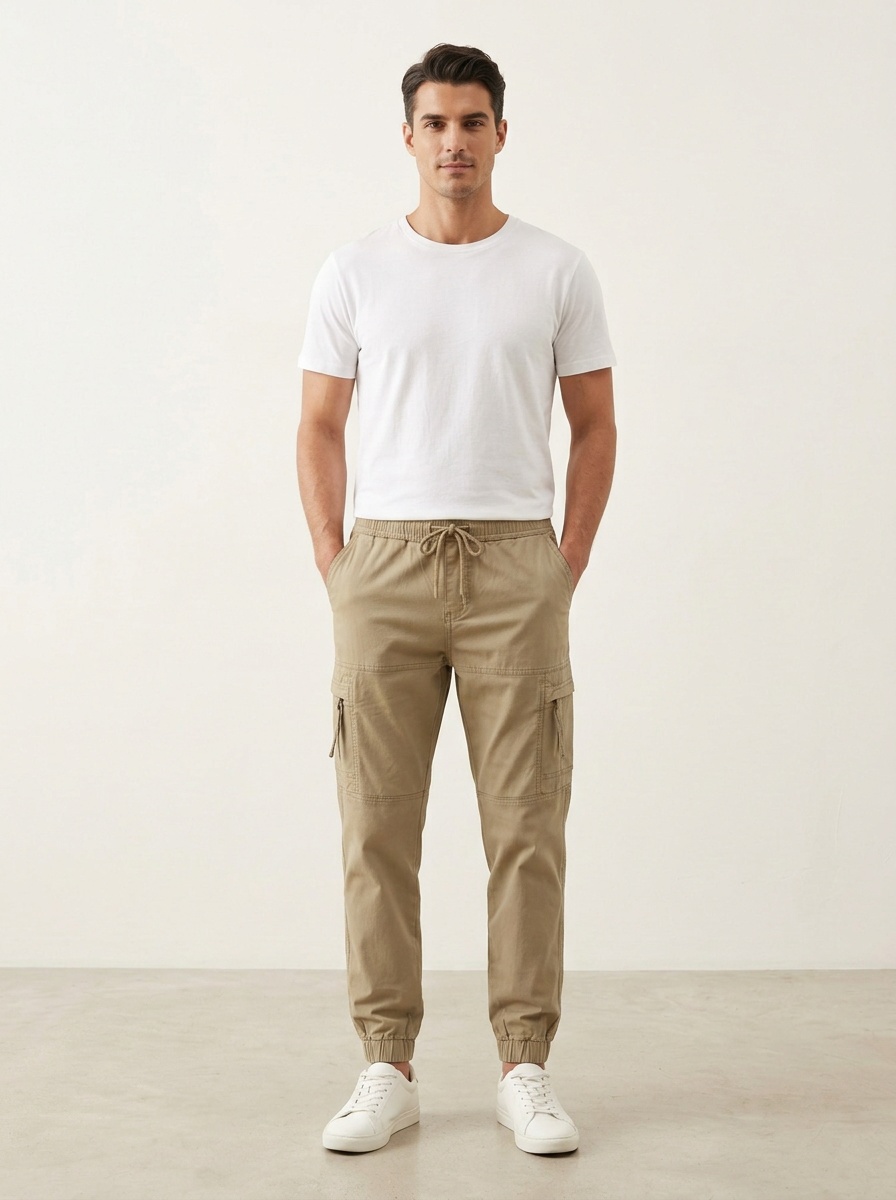Stretch Fit Retro Tapered Men's Cargo Pants for Versatile Outdoor Wear