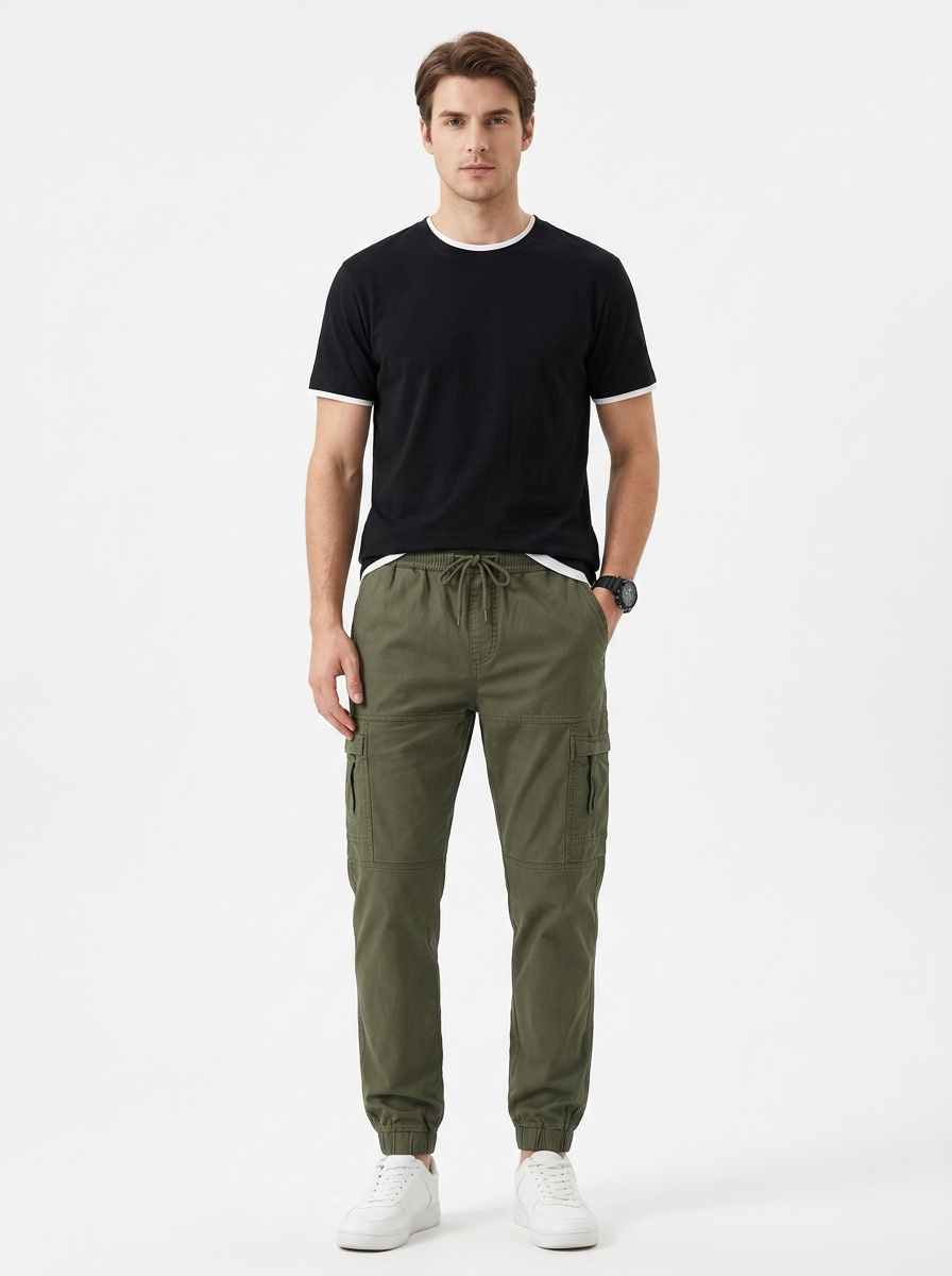 Stretch Fit Retro Tapered Men's Cargo Pants for Versatile Outdoor Wear