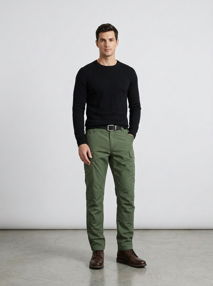 Slim Fit Vintage Straight Leg Men's Cargo Pants