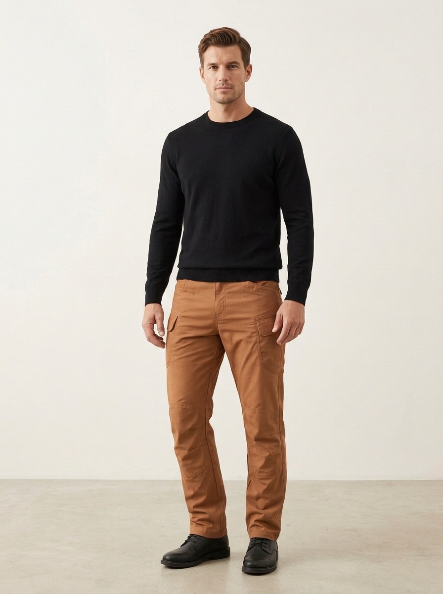 Slim Fit Vintage Straight Leg Men's Cargo Pants