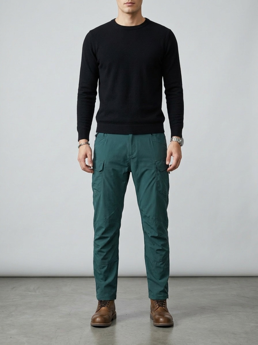 Slim Fit Vintage Straight Leg Men's Cargo Pants