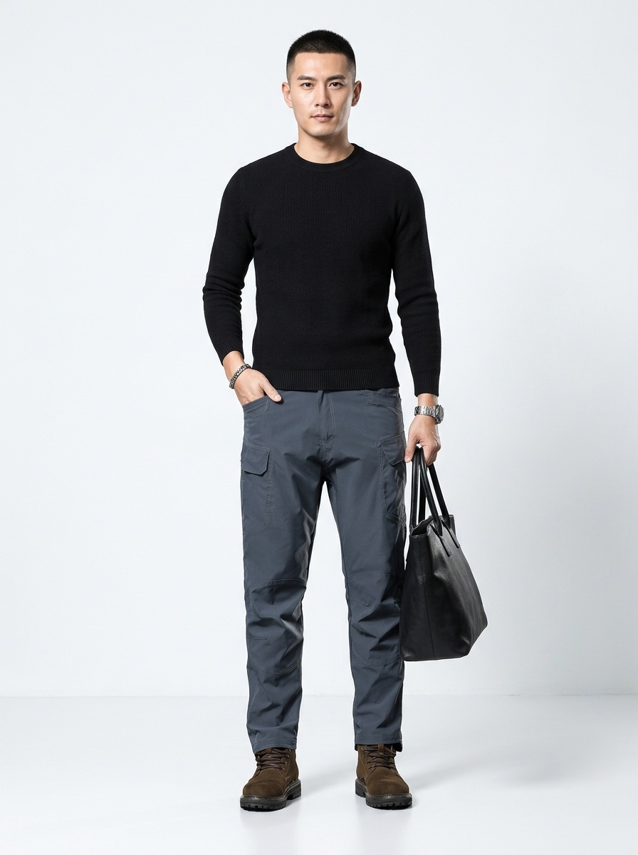 Slim Fit Vintage Straight Leg Men's Cargo Pants