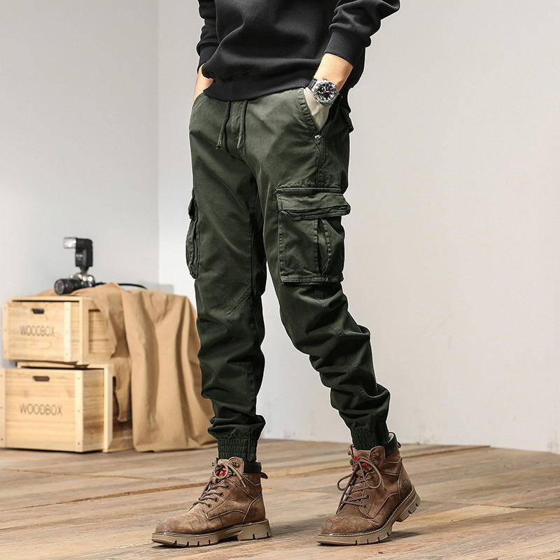 Stretch Fit Multi-Pocket Vintage Men's Jogger Cargo Pants