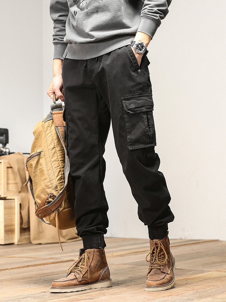Stretch Fit Multi-Pocket Vintage Men's Jogger Cargo Pants