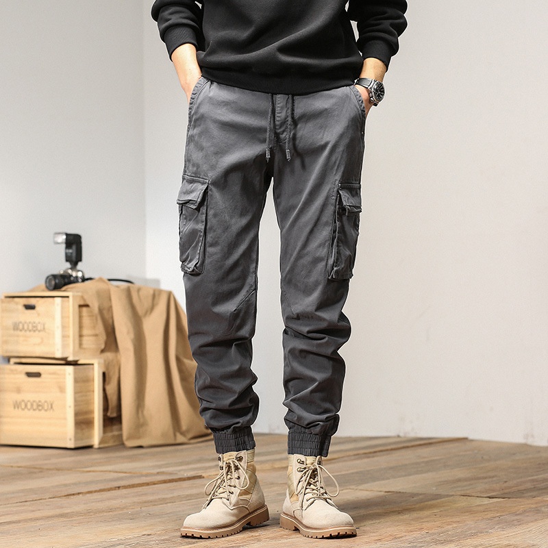Stretch Fit Multi-Pocket Vintage Men's Jogger Cargo Pants