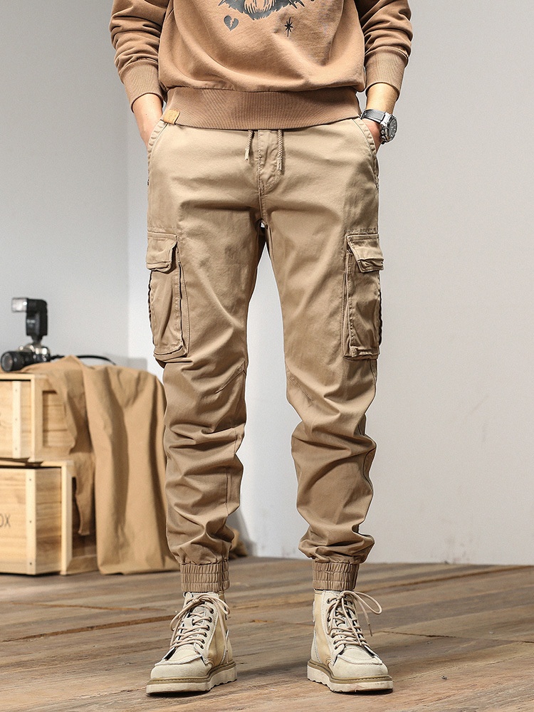 Stretch Fit Multi-Pocket Vintage Men's Jogger Cargo Pants