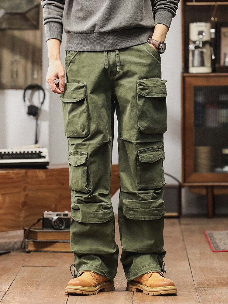 Vintage Multi-Pocket Men's Cargo Pants for Outdoor Casual Wear