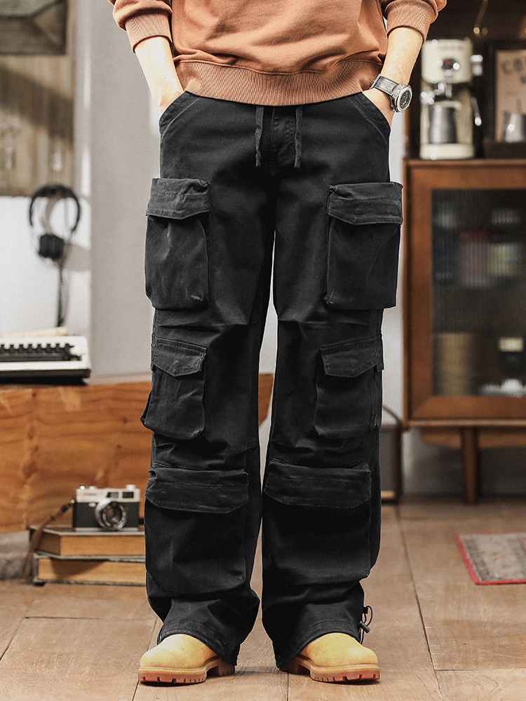 Vintage Multi-Pocket Men's Cargo Pants for Outdoor Casual Wear