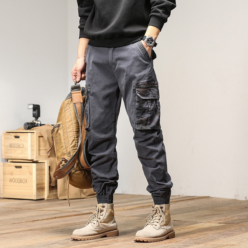 Slim Fit Tapered Camouflage Men's Cargo Jogger Pants for Casual Wear