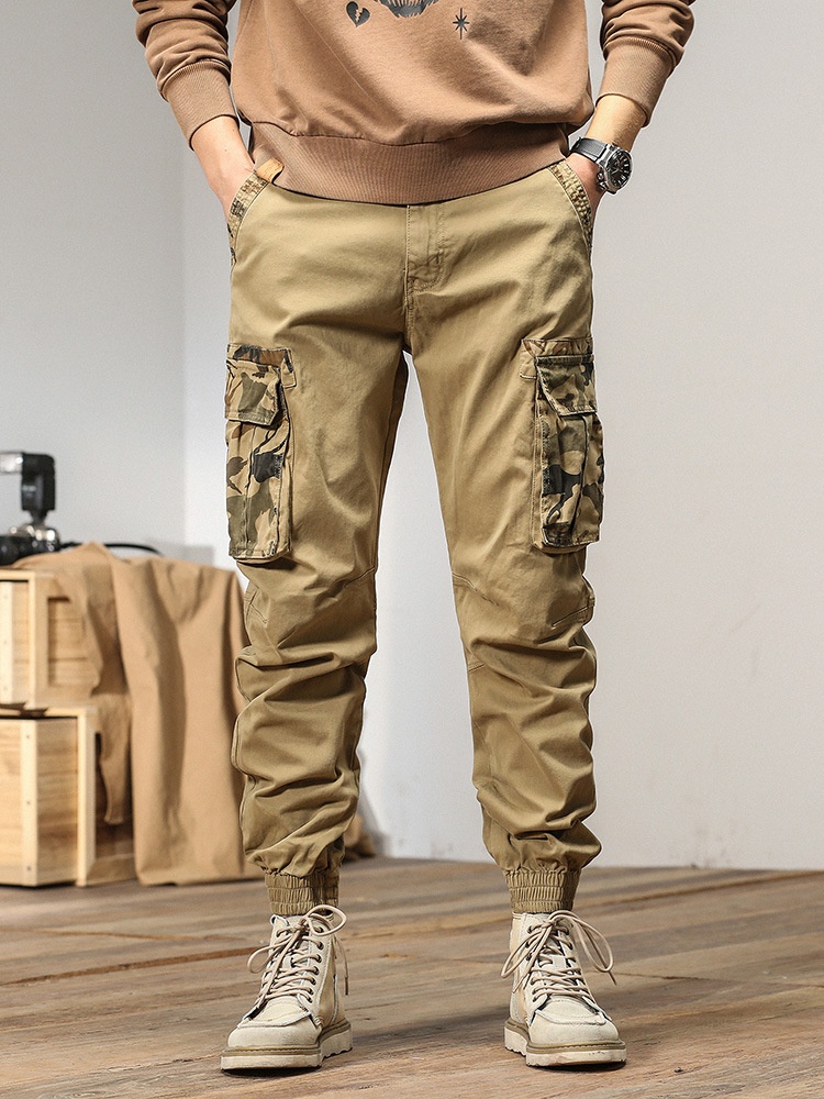 Slim Fit Tapered Camouflage Men's Cargo Jogger Pants for Casual Wear