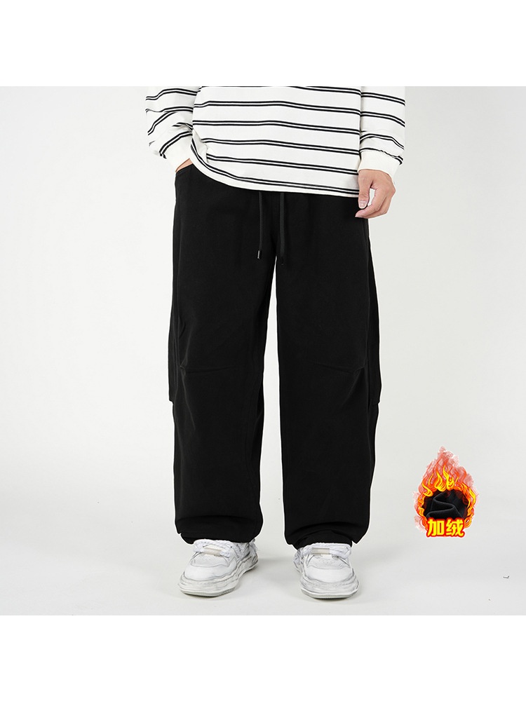 Functional Multi-Pocket Fleece-Lined Men's Cargo Pants for Winter Casual Wear