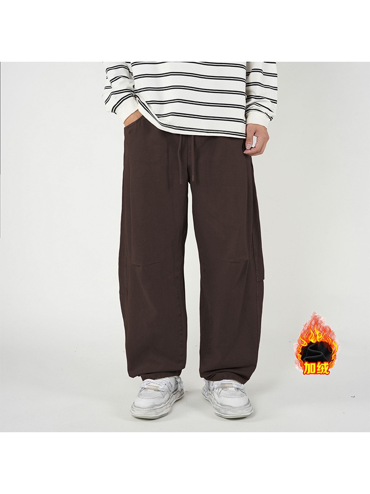 Functional Multi-Pocket Fleece-Lined Men's Cargo Pants for Winter Casual Wear