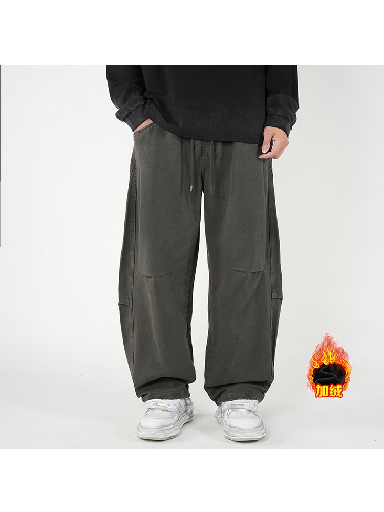 Functional Multi-Pocket Fleece-Lined Men's Cargo Pants for Winter Casual Wear