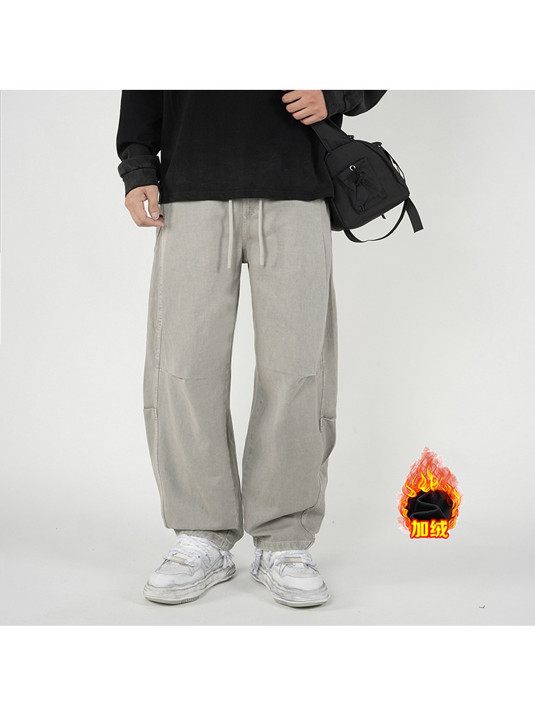 Functional Multi-Pocket Fleece-Lined Men's Cargo Pants for Winter Casual Wear
