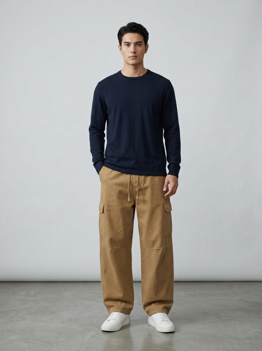 Functional Multi-Pocket Fleece-Lined Men's Cargo Pants for Winter Casual Wear