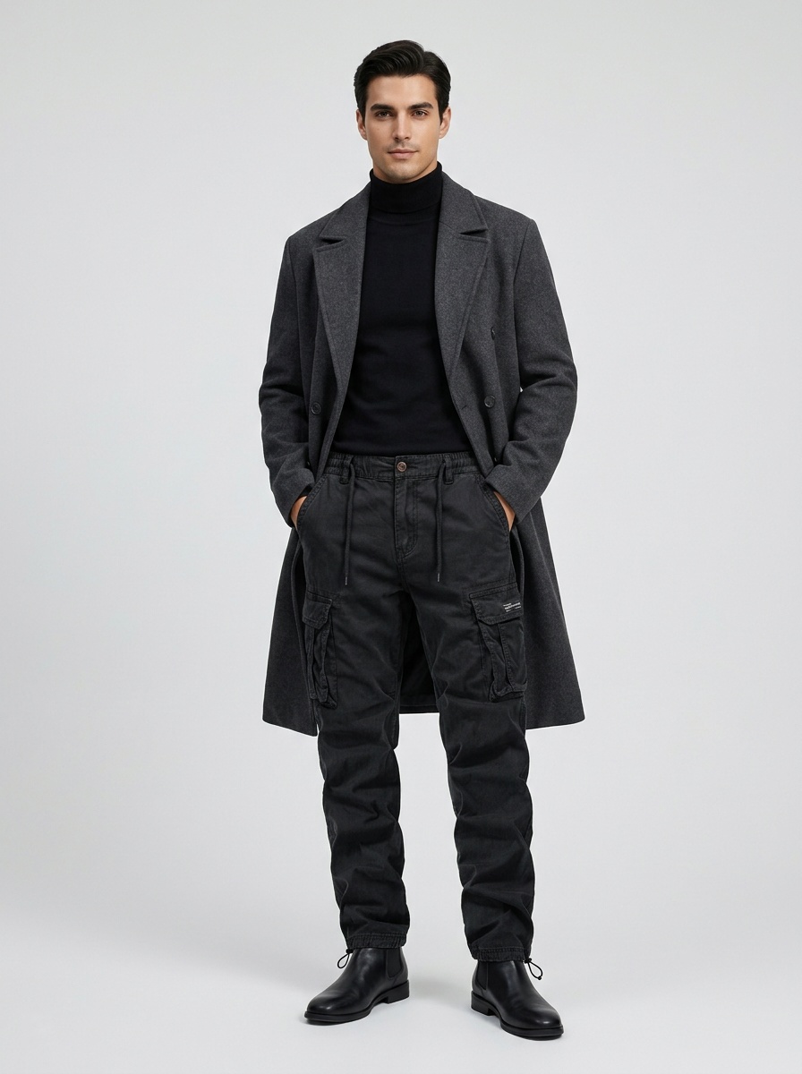 Vintage Style Multi-Pocket Tapered Men's Cargo Pants for Outdoor Casual Wear