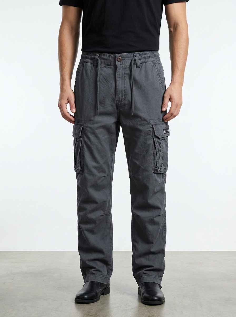 Vintage Style Multi-Pocket Tapered Men's Cargo Pants for Outdoor Casual Wear