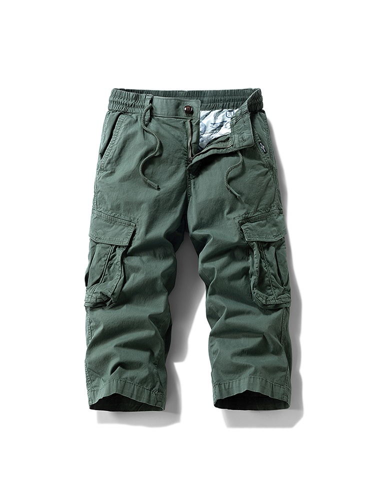 Relaxed Fit Vintage Cropped Men's Cargo Pants for Casual Wear