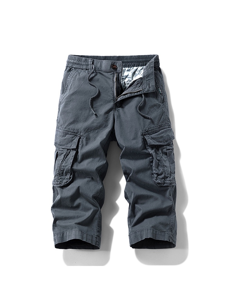 Relaxed Fit Vintage Cropped Men's Cargo Pants for Casual Wear