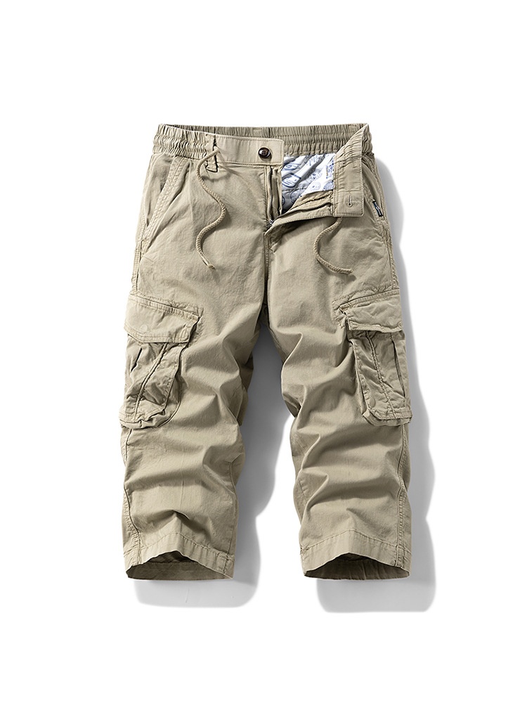 Relaxed Fit Vintage Cropped Men's Cargo Pants for Casual Wear