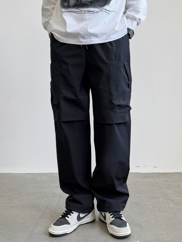 Wide-Leg Multi-Pocket Stretch Winter Men's Cargo Pants