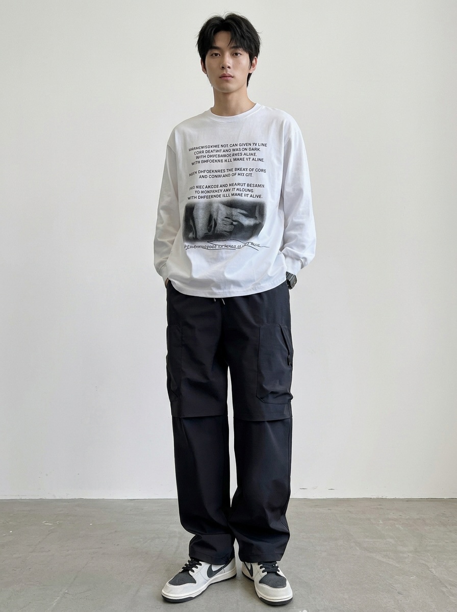 Wide-Leg Multi-Pocket Stretch Winter Men's Cargo Pants