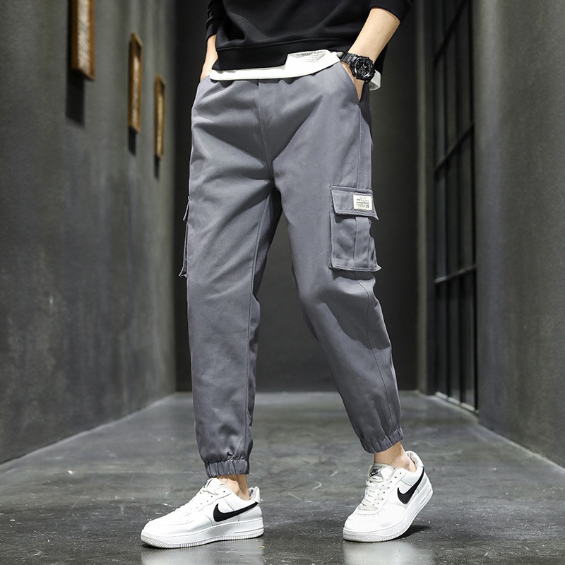 Vintage Multi-Pocket Stretch Men's Cargo Pants for Outdoor Casual Wear