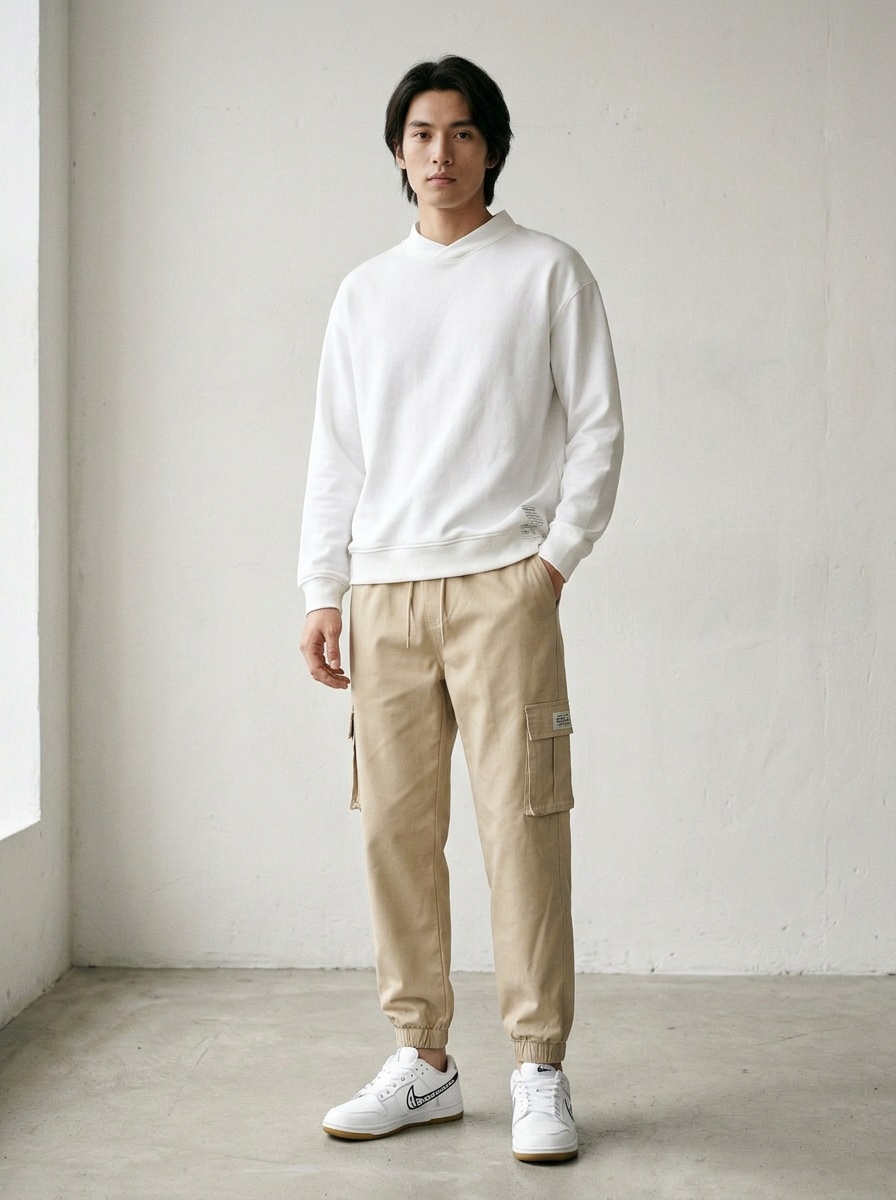 Vintage Multi-Pocket Stretch Men's Cargo Pants for Outdoor Casual Wear