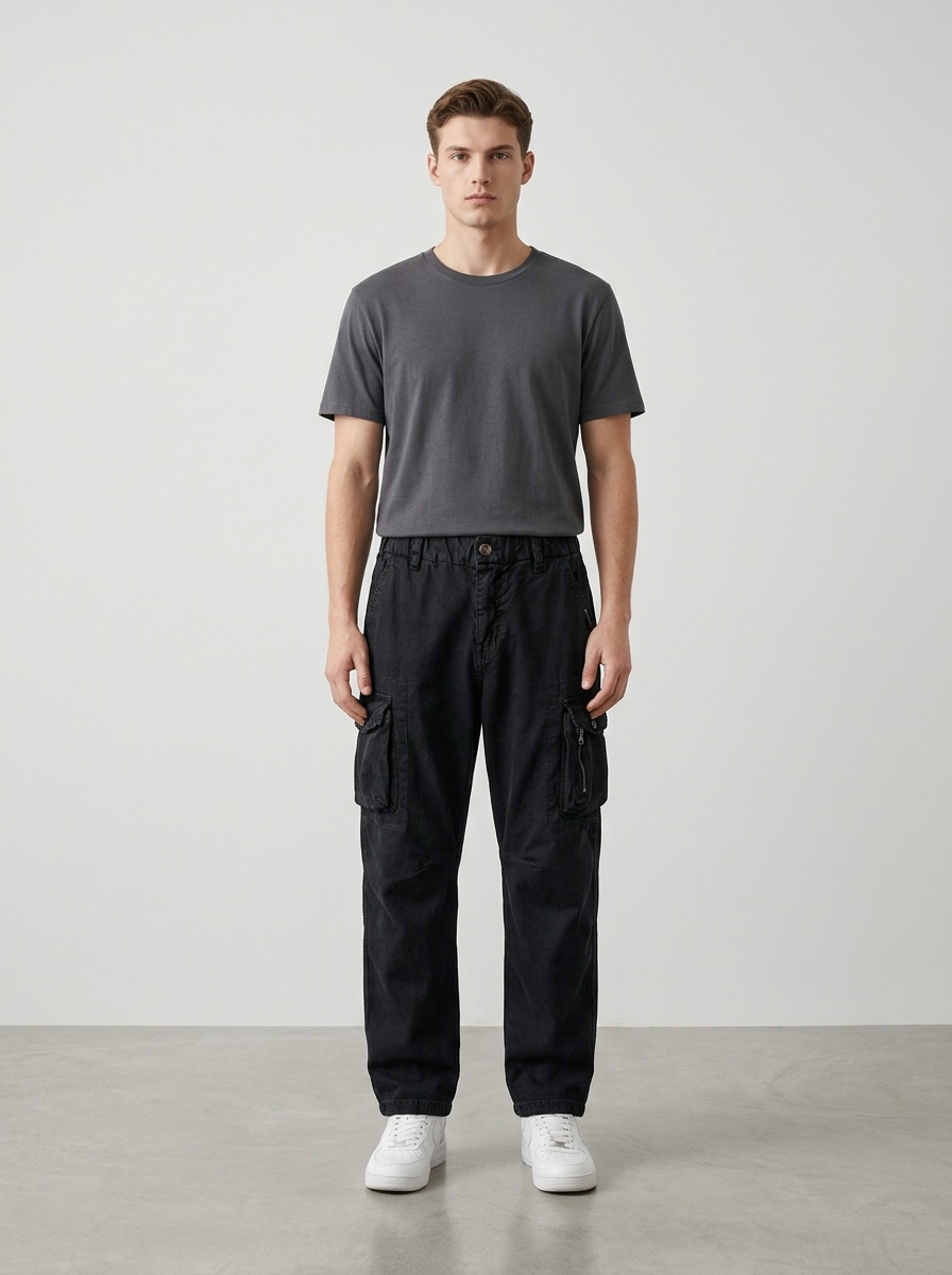 Relaxed Fit Stretch Men's Cargo Pants for Casual Athletic Wear