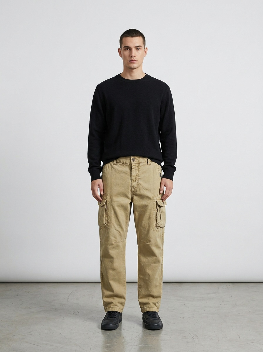 Relaxed Fit Stretch Men's Cargo Pants for Casual Athletic Wear