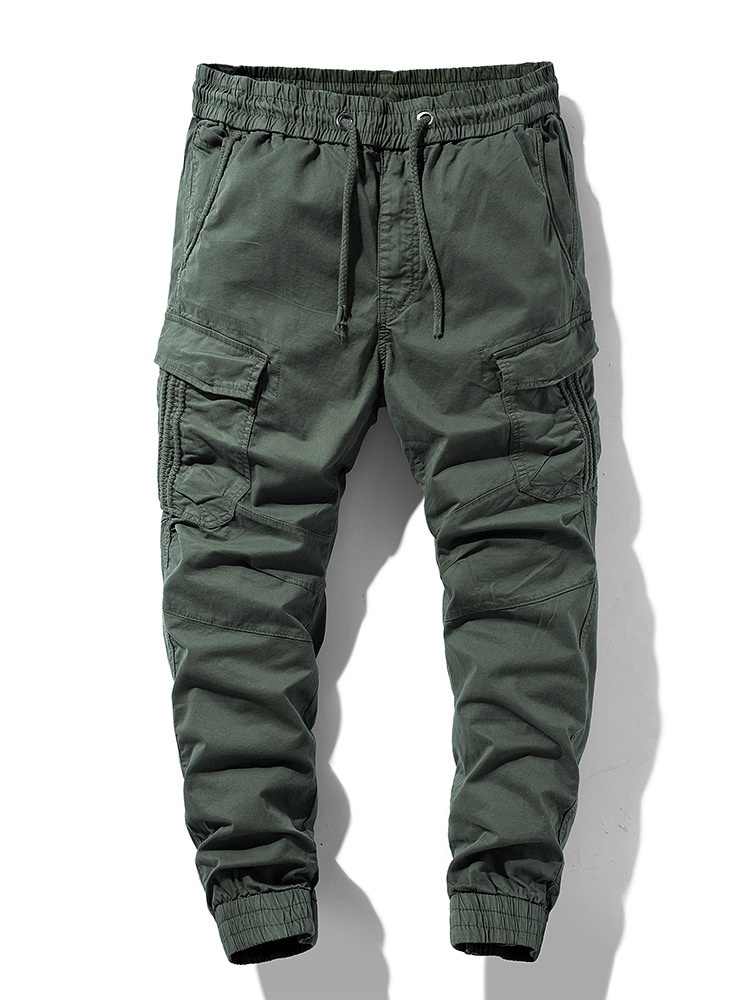 Vintage-Inspired Tapered Fit Stretch Men's Cargo Pants for Casual Wear
