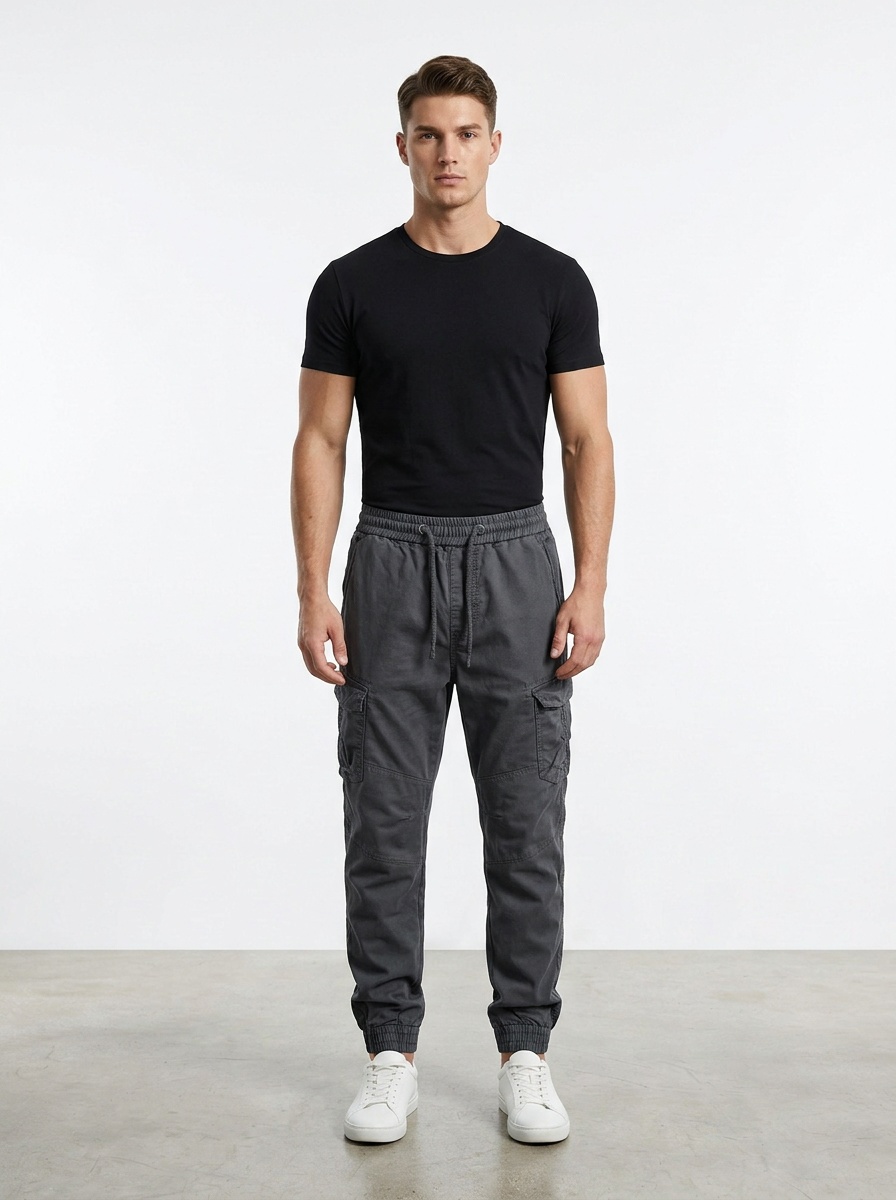 Vintage-Inspired Tapered Fit Stretch Men's Cargo Pants for Casual Wear