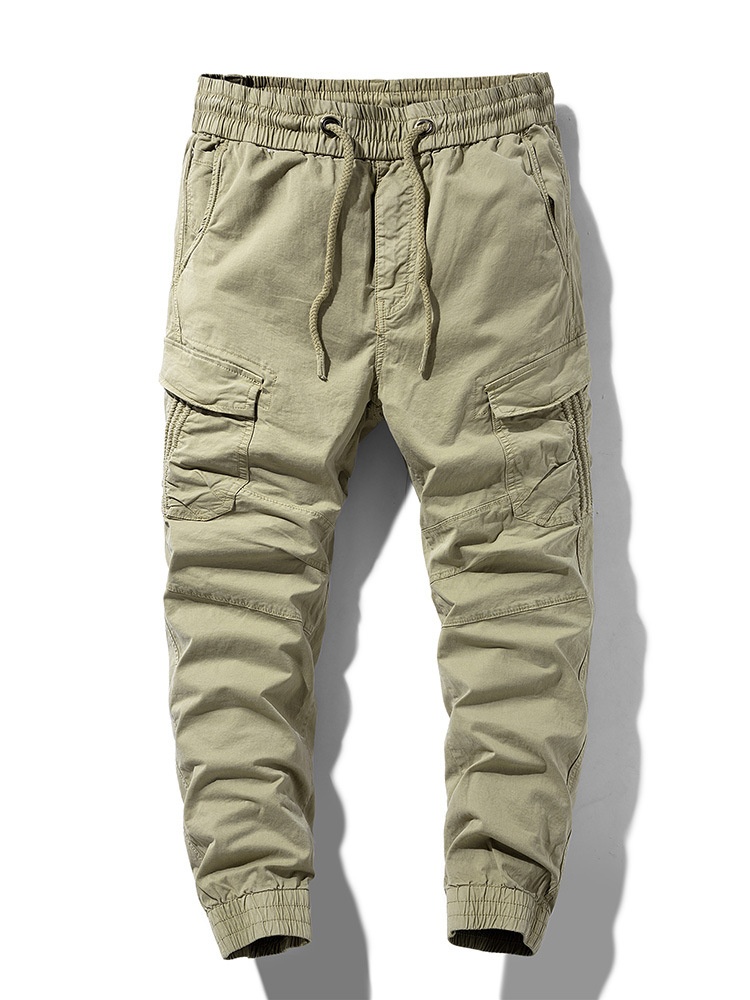 Vintage-Inspired Tapered Fit Stretch Men's Cargo Pants for Casual Wear