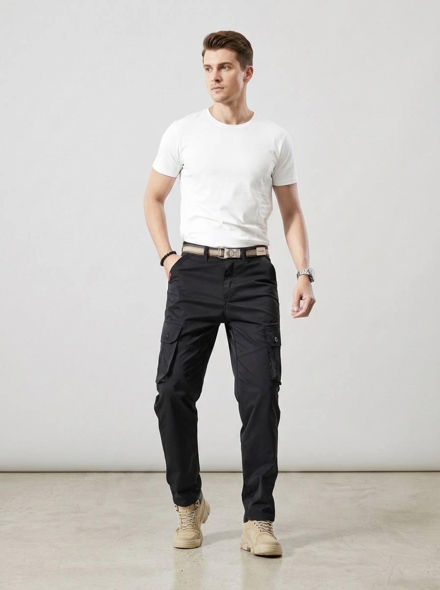 Vintage Multi-Pocket Outdoor Men's Cargo Pants for Casual Wear