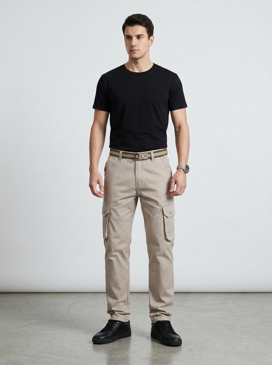 Vintage Multi-Pocket Outdoor Men's Cargo Pants for Casual Wear